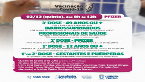 Covid-19: Lauro de Freitas aplica 1ª, 2ª e 3ª doses nesta quinta-feira (2)