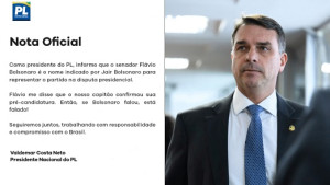 PL confirma candidatura de Flávio Bolsonaro